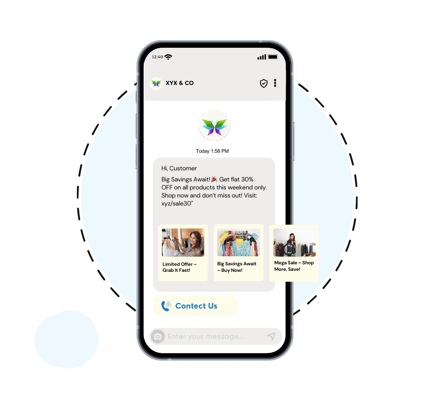 RCS messaging service with rich media communication